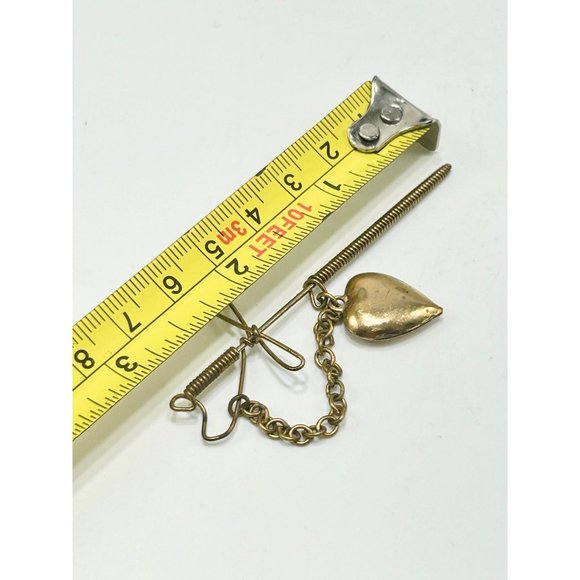 Vintage Older Sword Pin Heart Charm Primitive Handcrafted Wire Wrapped Jewelry - Picture 6 of 6